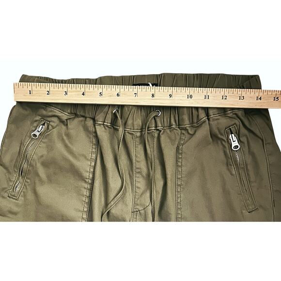 NWT Flamingals Drawstring Stretch Mid-Rise Joggers Army Green Women's XL - Picture 2 of 7